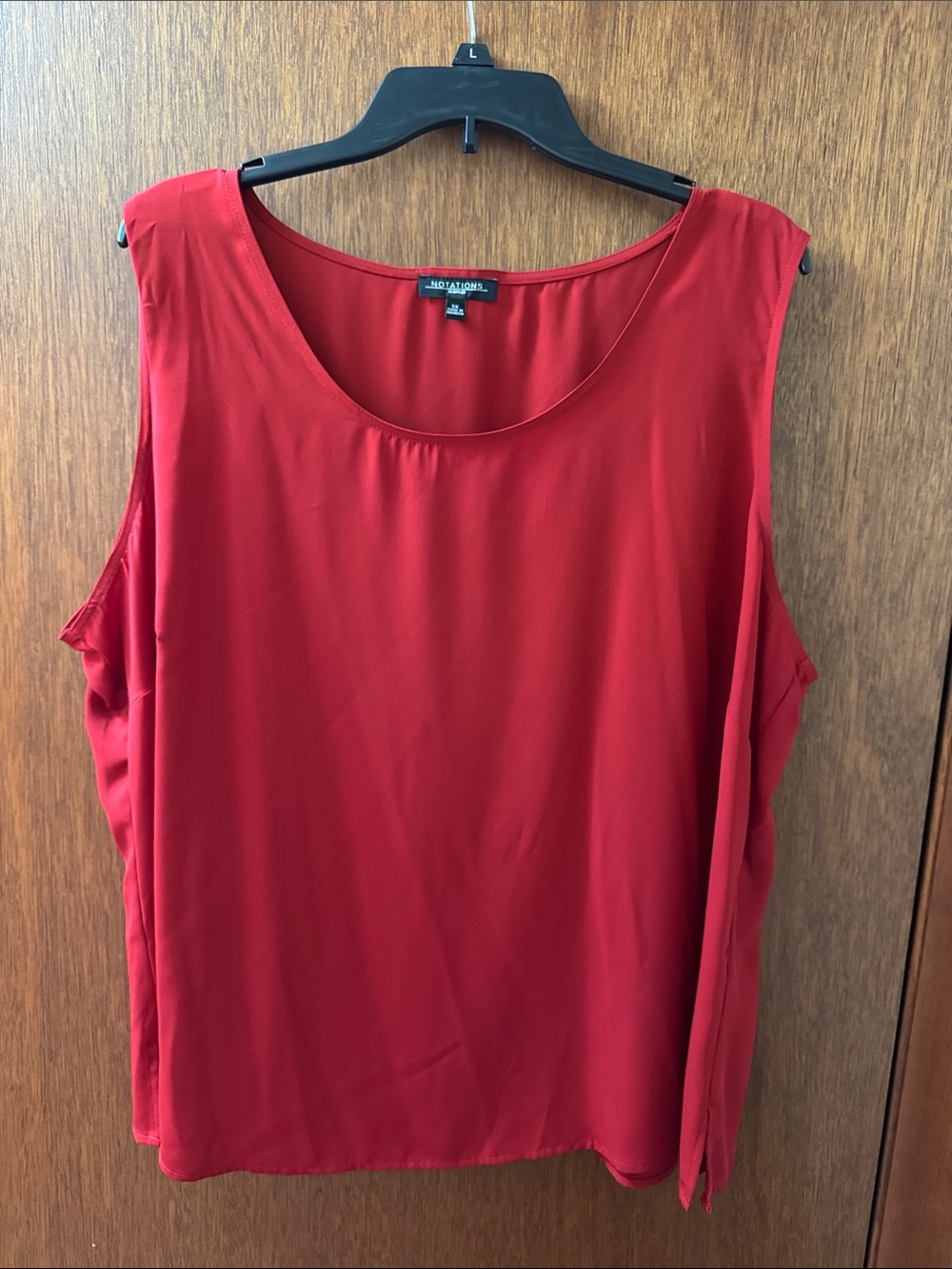 Notations 3X Red Scoop Neck Sleeveless Camisole